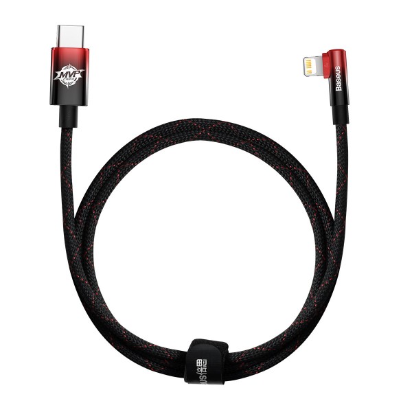 Фото - Кабель Baseus MVP 2 Elbow-shaped Fast Charging Data Cable Type-C to iP 20W 1m Black/Red (CAVP000220) Фото - Кабель Baseus MVP 2 Elbow-shaped Fast Charging Data Cable Type-C to iP 20W 1m Black/Red (CAVP000220)