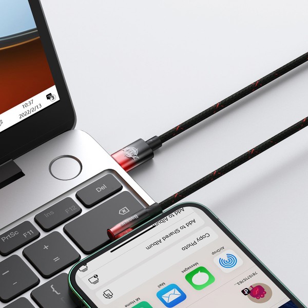 Фото - Кабель Baseus MVP 2 Elbow-shaped Fast Charging Data Cable Type-C to iP 20W 1m Black/Red (CAVP000220)