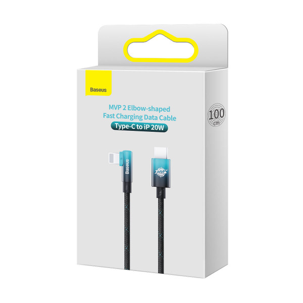 Фото - Кабель Baseus MVP 2 Elbow-shaped Fast Charging Data Cable Type-C to iP 20W 1m Black/Blue (CAVP000221)