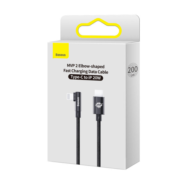 Фото - Кабель синхронизации данных Baseus MVP 2 Elbow-shaped Fast Charging Data Cable Type-C to iP 20W 2m Black (CAVP000301)