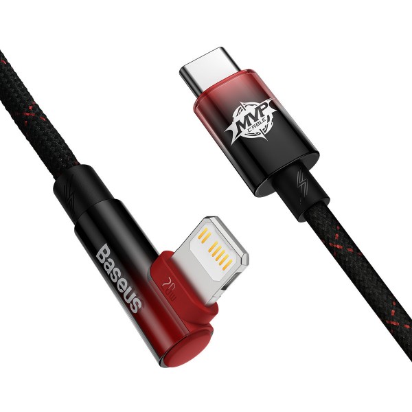 Фото - Кабель Baseus MVP 2 Elbow-shaped Fast Charging Data Cable Type-C to iP 20W 2m Black/Red (CAVP000320)
