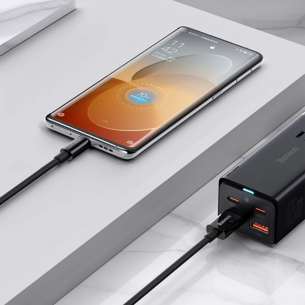 Фото - Кабель синхронізації даних Baseus Superior Series Fast Charging Data Cable USB to Type-C 65W SUPERVOOC 2 m Black (CAYS001001)