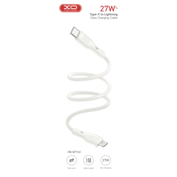 Фото - Кабель синхронізації даних XO Type-c to Lightning 27W Data Cable (CB-Q71LC)