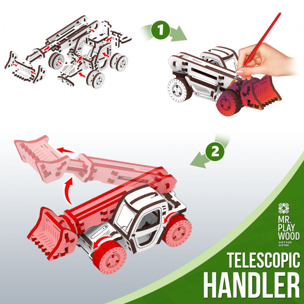 Фото - 3D пазли Mr.Playwood Трактор - Навантажувач (10809)