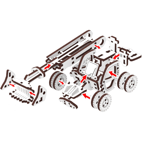 Фото - 3D пазли Mr.Playwood Трактор - Навантажувач (10809)