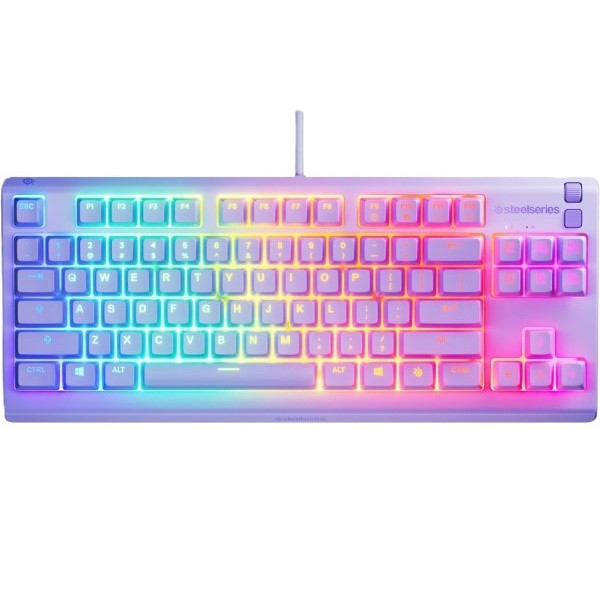 Фото - Клавиатура проводная игровая SteelSeries Apex 3 TKL UA Lavender (64940)