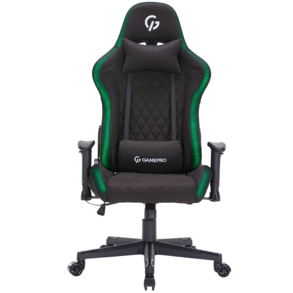Фото - Кресло для геймеров GamePro RGB Size L Fabric Black (GC700FB)