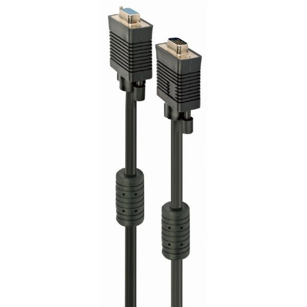 Фото - Кабель Cablexpert VGA-VGA (M/F), HD15 с 2-мя фер. кольцами1.8m Black (CC-PPVGAX-6B)
