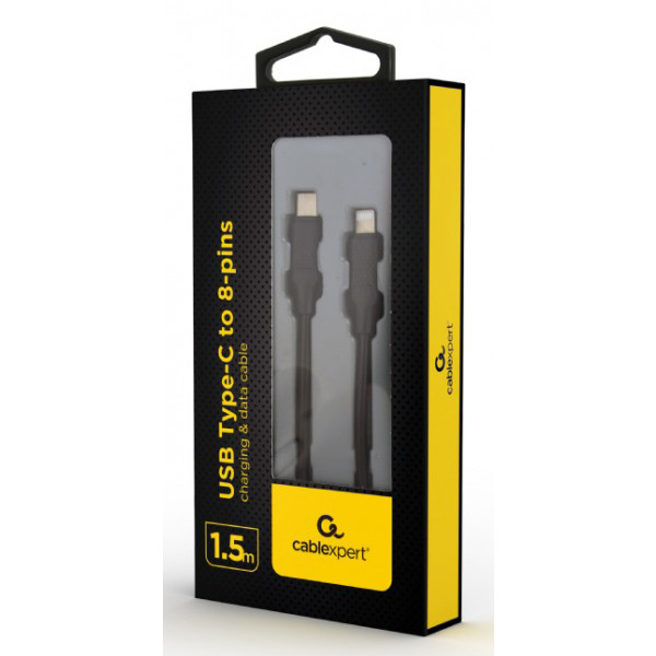 Фото - Кабель синхронізації даних Cablexpert USB 2.0 Power Delivery (PD), C-папа/Lightning, 1,5 m (CC-USB2-CM8PM-1.5M)
