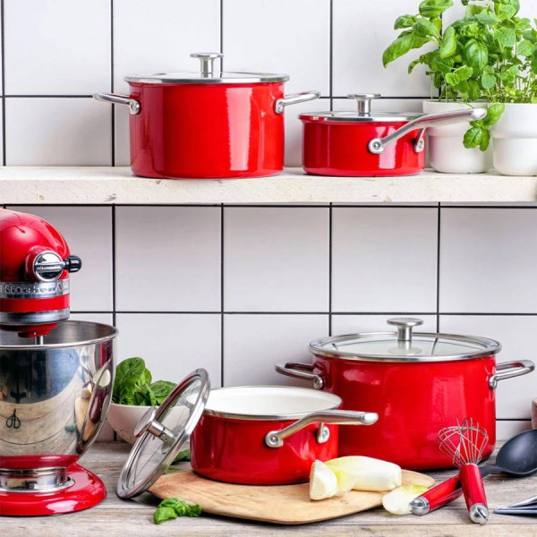 Фото - Набор посуды KitchenAid Steel Core 8 пр. 1,3/3,7/6 л (CC004920-001)