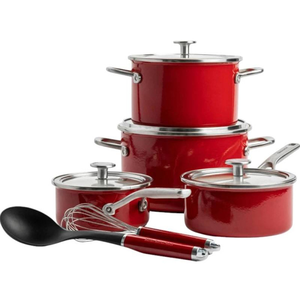 Фото - Набір посуду KitchenAid Steel Core 10 пр. 1,3/2/3,7/6 л (CC004921-001)