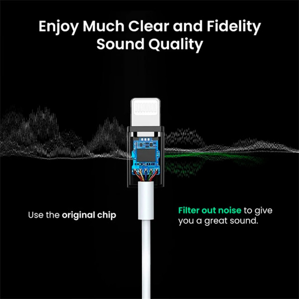 Фото - Перехідник аудіо UGREEN Lightning to 3.5 mm US212 (30759)