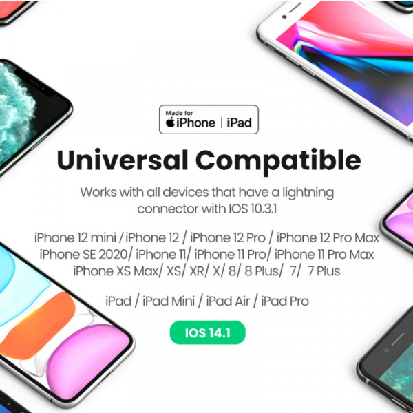 Фото - Перехідник аудіо UGREEN Lightning to 3.5 mm US212 (30759)