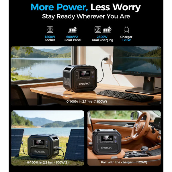 Фото - Зарядна станція універсальна Choetech 2500W (BS064)