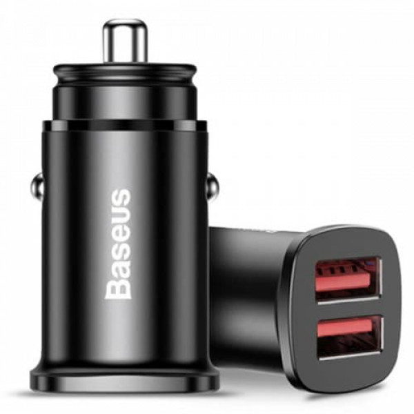 Фото - Автомобільний зарядний пристрій Baseus Square Dual-USB Quick Charge Car Charger Black (CCALL-DS01)