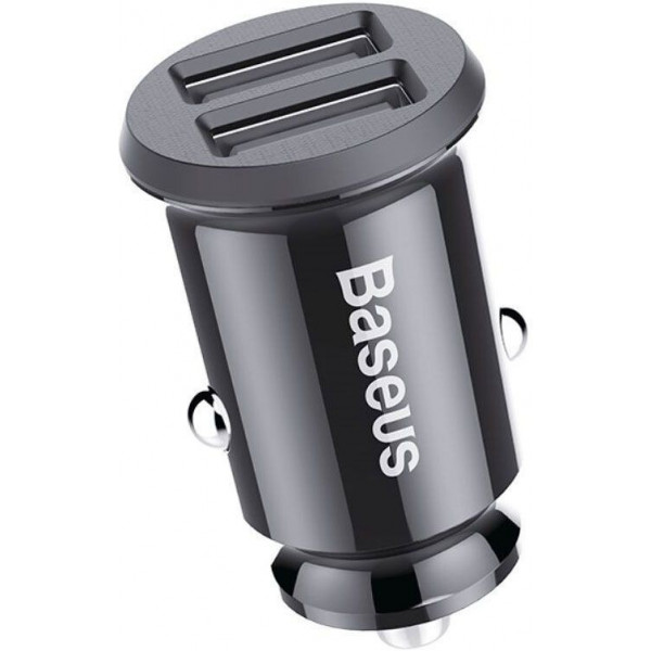 Фото - Автомобільний зарядний пристрій Baseus Grain C Dual USB 5V 3.1A Black (CCALL-ML01)