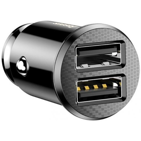 Фото - Автомобільний зарядний пристрій Baseus Grain C Dual USB 5V 3.1A Black (CCALL-ML01)