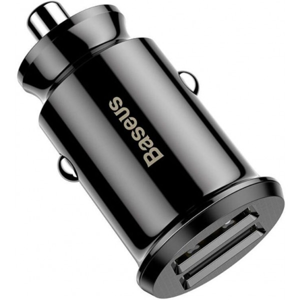 Фото - Автомобільний зарядний пристрій Baseus Grain C Dual USB 5V 3.1A Black (CCALL-ML01)