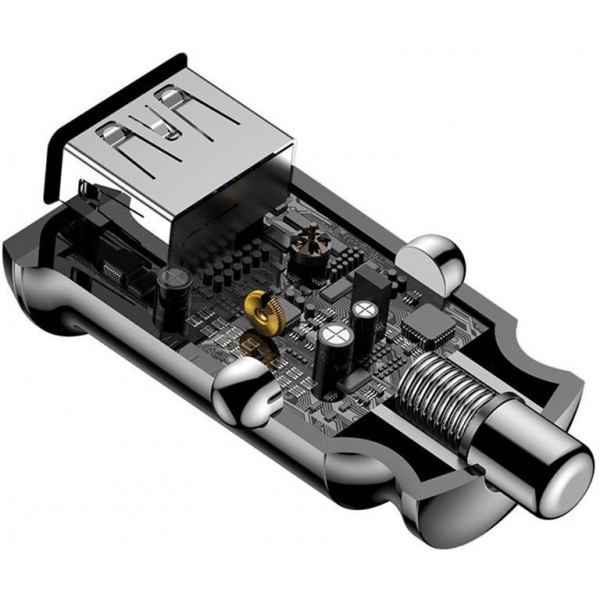 Фото - Автомобільний зарядний пристрій Baseus Grain C Dual USB 5V 3.1A Black (CCALL-ML01)