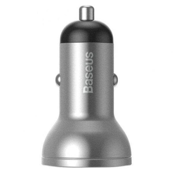 Фото - Автомобільний зарядний пристрій Baseus Digital Display Dual SCP QC U+U 45W Silver (CCBX-B0S)
