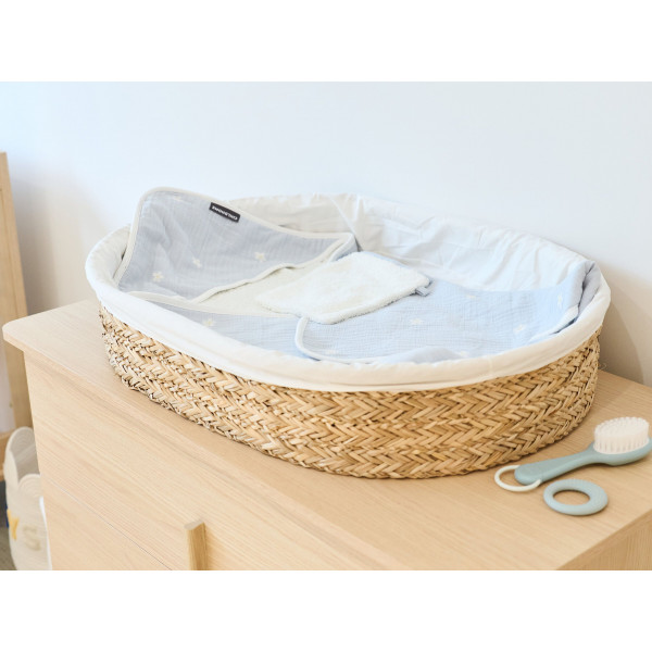 Фото - Рушник-куточок бамбукове дитяче Childhome 80x80 Flower Blue (CCBCMBF)