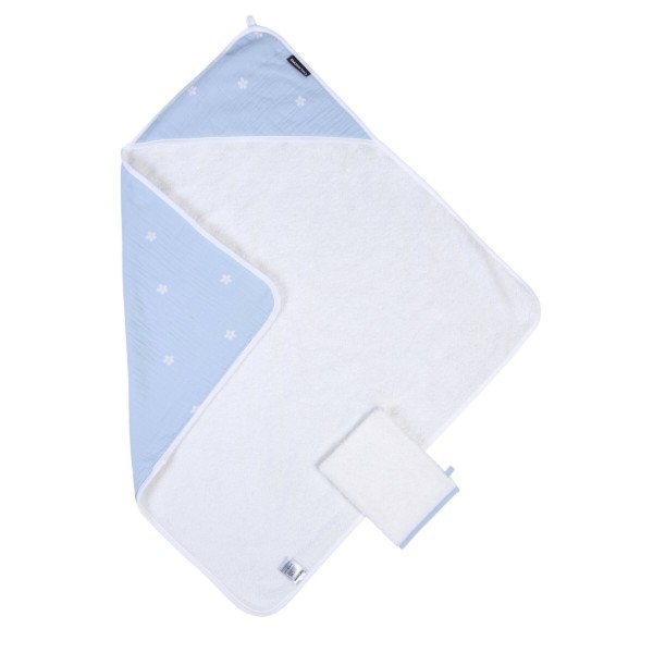 Фото - Полотенце-уголок бамбуковое детское Childhome 80x80 Flower Blue (CCBCMBF)