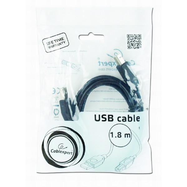 Фото - Кабель USB type A - USB type B Cablexpert USB AМ - USB 2.0 BМ 1.8m (CCBP-USB2-AMBM-6)