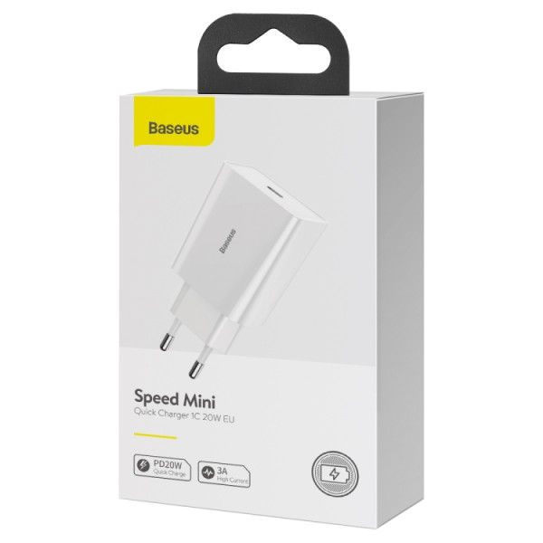 Фото - Мережевий зарядний пристрій Baseus 20W QC 1С (CCFS-SN02) White