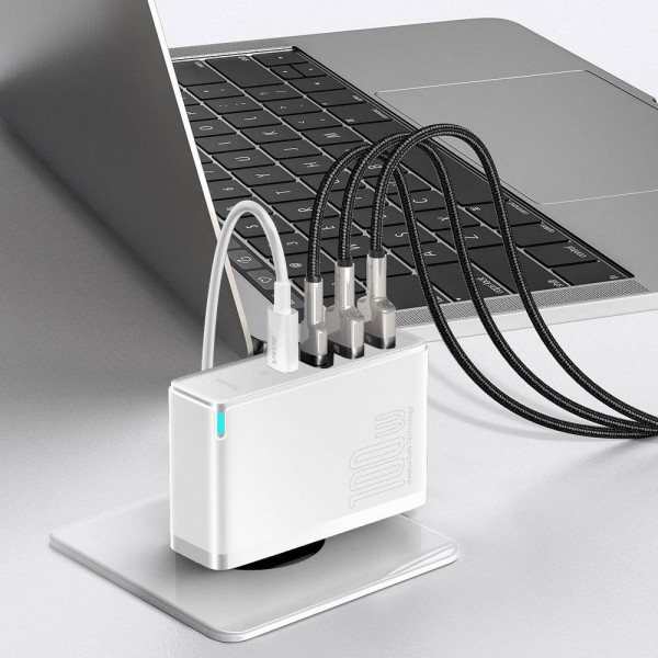 Фото - Мережевий зарядний пристрій Baseus GaN2 Pro Quick Charger 2C+2U 100W EU White (CCGAN2P-L02)