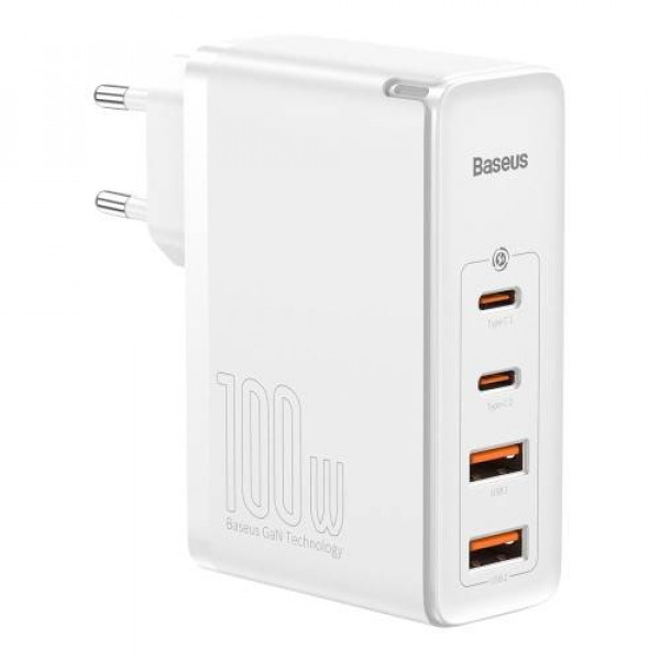 Фото - Мережевий зарядний пристрій Baseus GaN2 Pro Quick Charger 2C+2U 100W EU White (CCGAN2P-L02)