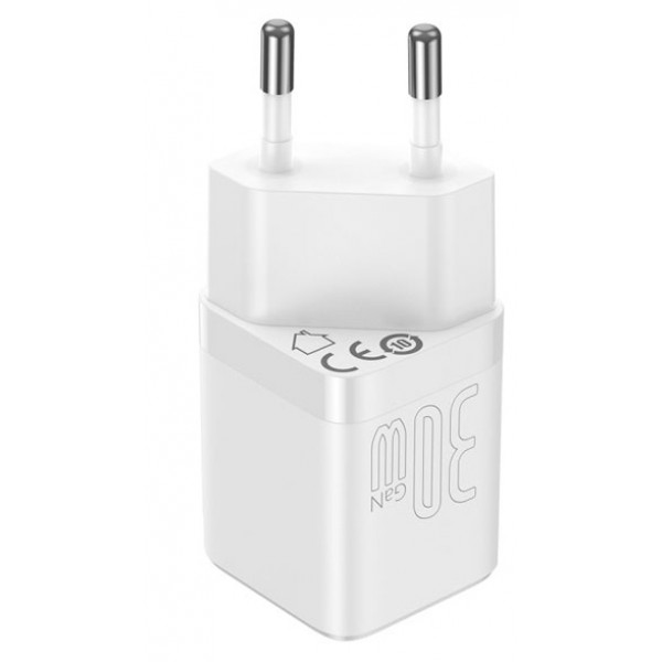 Фото - Мережевий зарядний пристрій Baseus GaN3 Fast Charger 30W 1 Type-C white (CCGN010102)