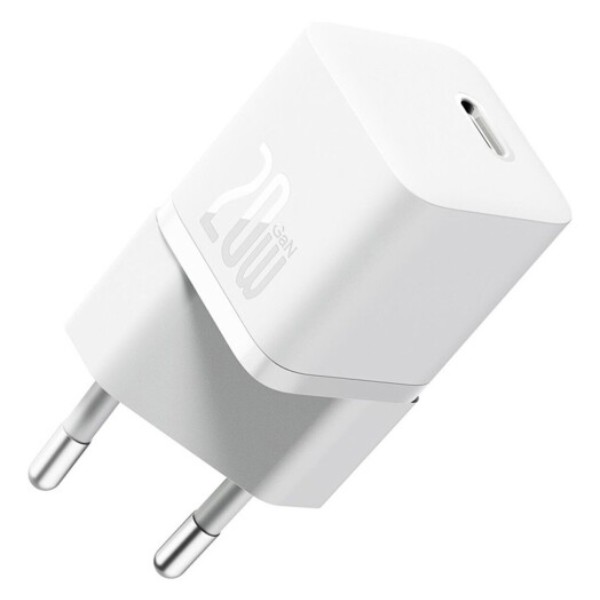 Фото - Сетевое зарядное устройство Baseus GaN5 FC mini 1C 20W White (CCGN050102)