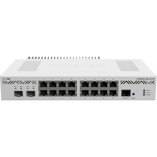 Фото - Коммутатор локальної мережі (Switch) MikroTik CCR2004-16G-2S+PC Фото - Коммутатор локальної мережі (Switch) MikroTik CCR2004-16G-2S+PC
