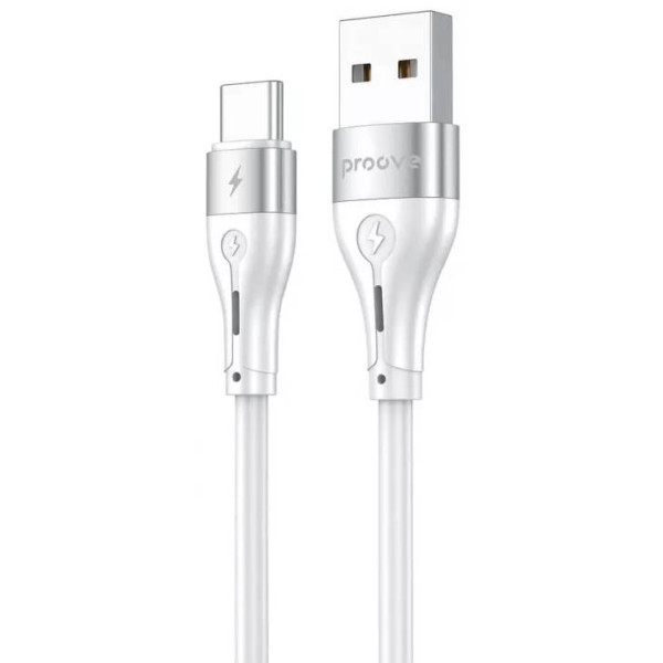 Фото - Кабель синхронізації даних Proove Soft Silicone USB to Type-C 3A 2 m White (CCSO20001222)