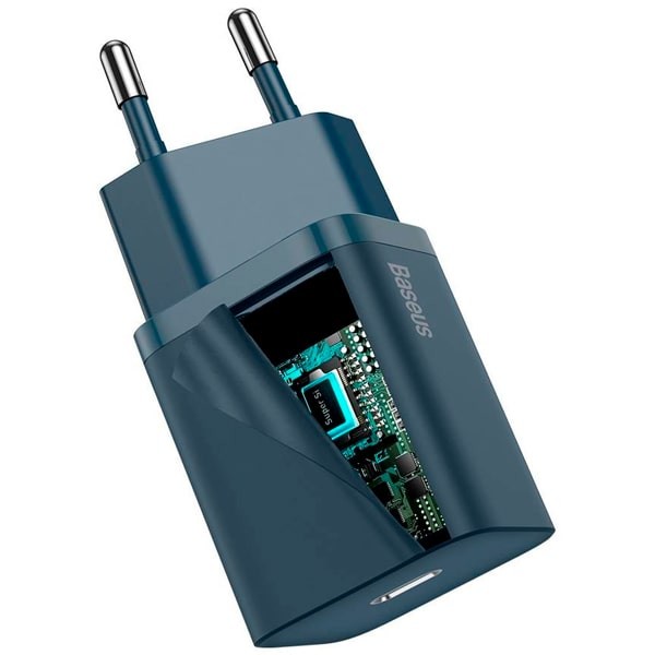 Фото - Сетевое зарядное устройство Baseus Super Si Quick Charger 1C 20W EU Blue (CCSUP-B03)