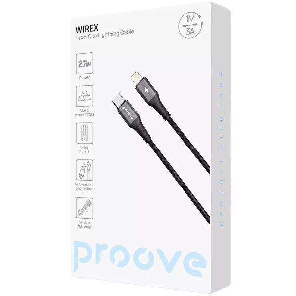 Фото - Кабель Proove WireX Type-C to Lightning 27W 1m Black (CCWX27002101)