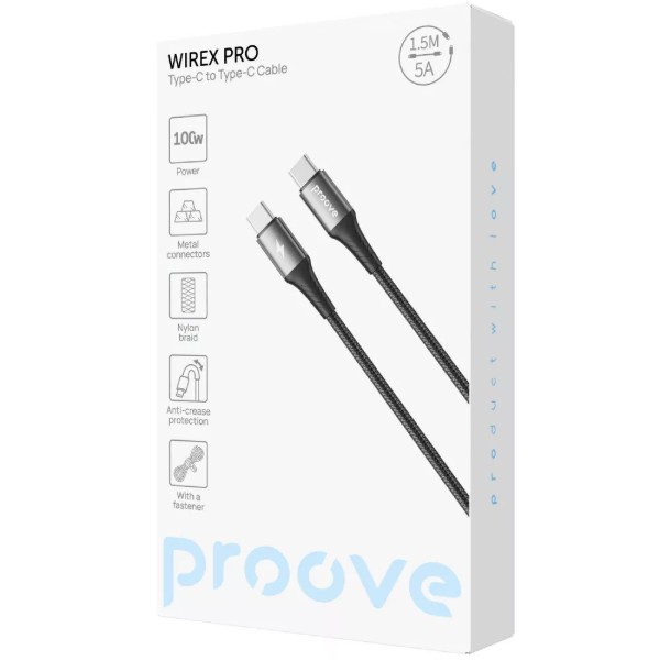 Фото - Кабель Proove WireX Type-C to Type-C 60W 2m Black (CCWX60002221)