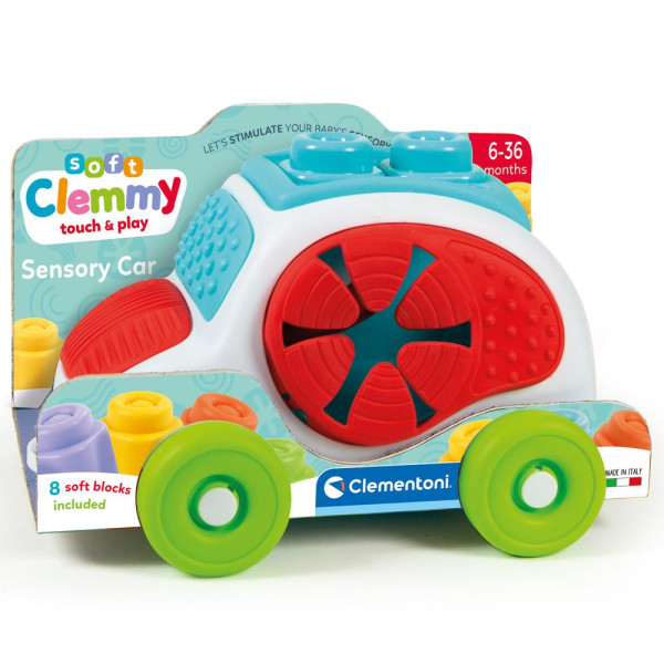 Фото - Сортер Clementoni з конструктором Clementoni Sensory Car серія Soft Clemmy 8 деталей (17315)