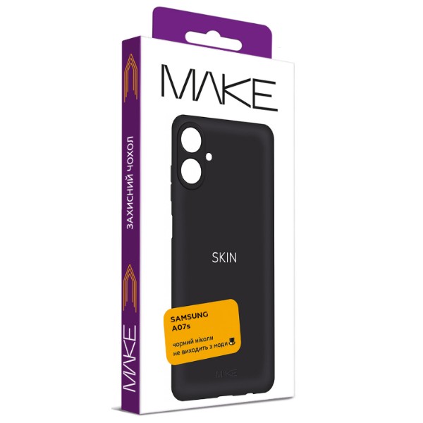 Фото - Чехол для смартфона MAKE Skin for Samsung Galaxy A07s, Black (MCS-SA07SBK)