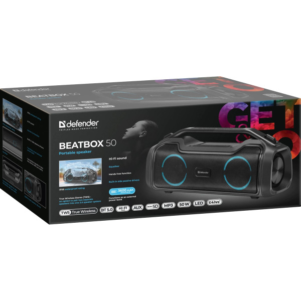 Фото - Портативна акустика Defender Beatbox 50 (65950)