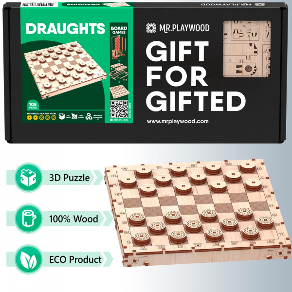 Фото - 3D пазли Mr.Playwood Шашки механічні (10902)