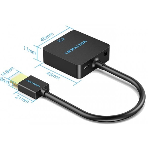 Фото - Перехідник Vention HDMI M - VGA F 0.15 м Micro USB (F) powered (ACRBB)