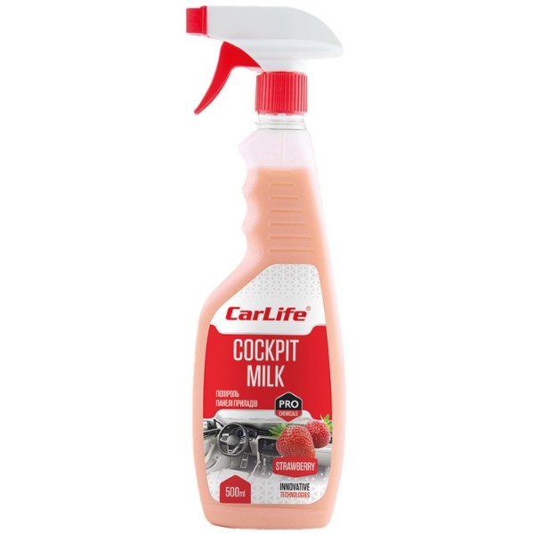 Фото - Полироль для авто CarLife Клубника Cockpit Milk 0,5 л (CF541) Фото - Полироль для авто CarLife Клубника Cockpit Milk 0,5 л (CF541)