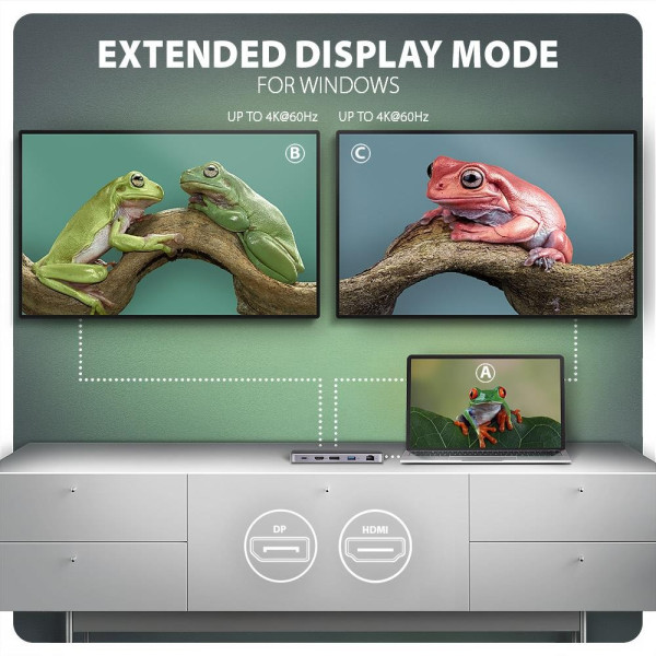 Фото - Хаб USB AXAGON USB-C GEN2COMBO 12-в-1 PD 100W (HMC-12GM2)