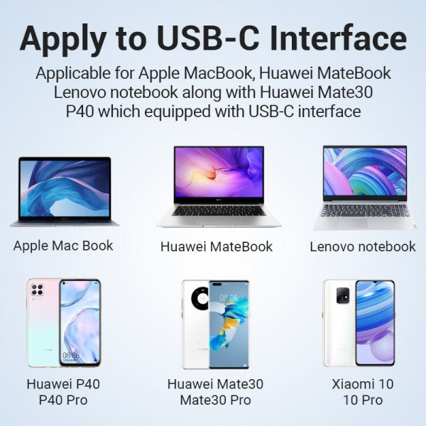 Фото - Перехідник USB Type-C - RJ-45 Vention USB 3.1 Type-C - RJ45 (CFBBB)