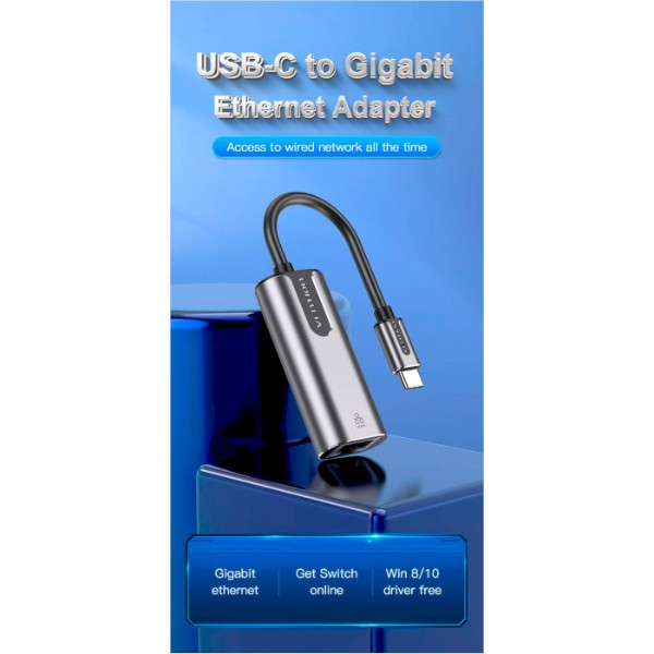 Фото - Переходник USB Type-C - RJ-45 Vention USB3.1 Type-C - RJ45 Black (CFNHB)