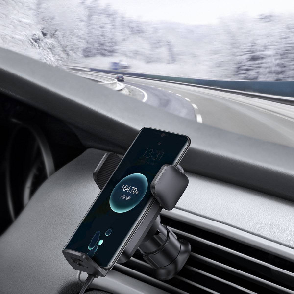 Фото - Автотримач з бездротовою зарядкою Baseus 15W 4.7-7.5" (CGZX000001)