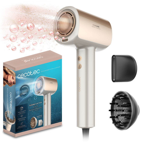 Фото - Фен Cecotec DryGlam Nano Plasma Champagne (A01_EU01_101438)