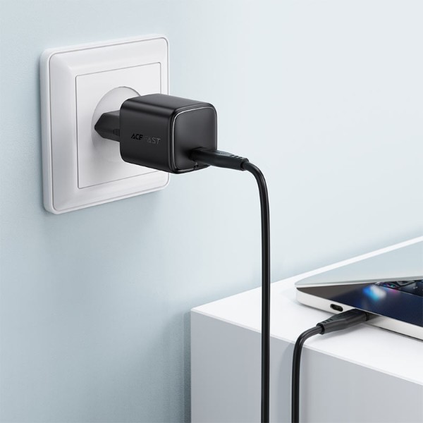 Фото - Сетевое зарядное устройство AceFast 1xUSB-C 45W Gan A119 Fast Charger (6974316285007)