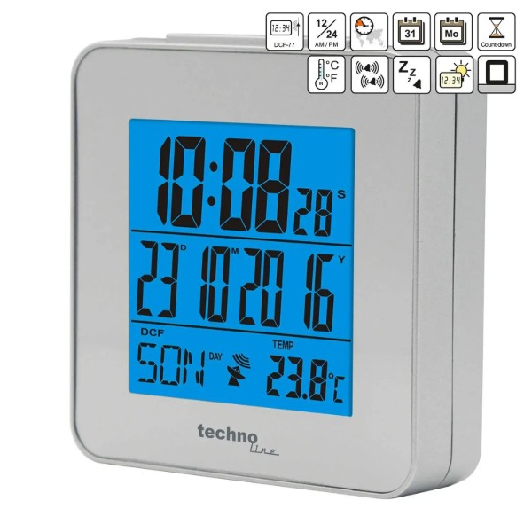 Фото - Настольные часы Technoline WT268 Silver